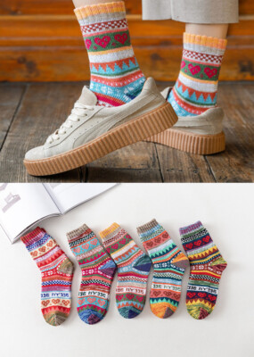 Winter Socks With Jeans And Sneakers Pairs Women's Wool Cashmere
