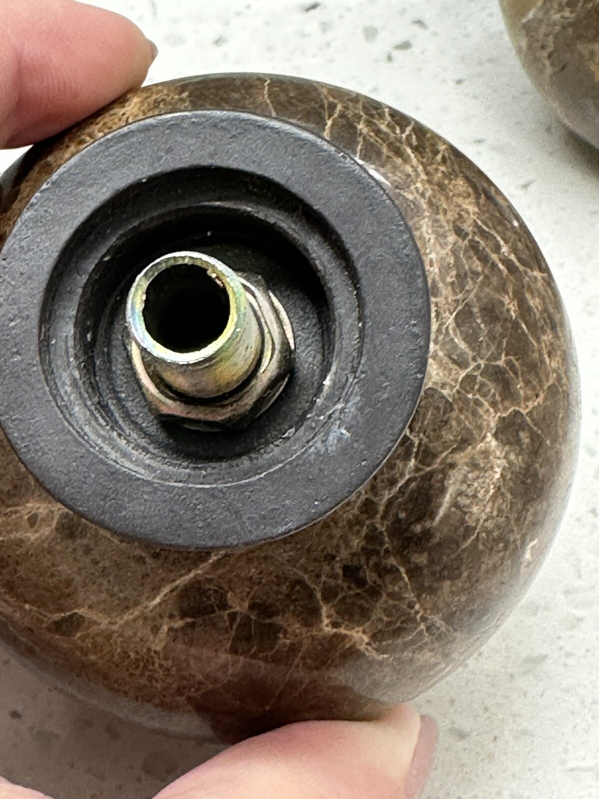 DECORATIVE GRANITE Set 2 LOOK FINIALS 3” Bed Posts or Furniture Large Rhinestone