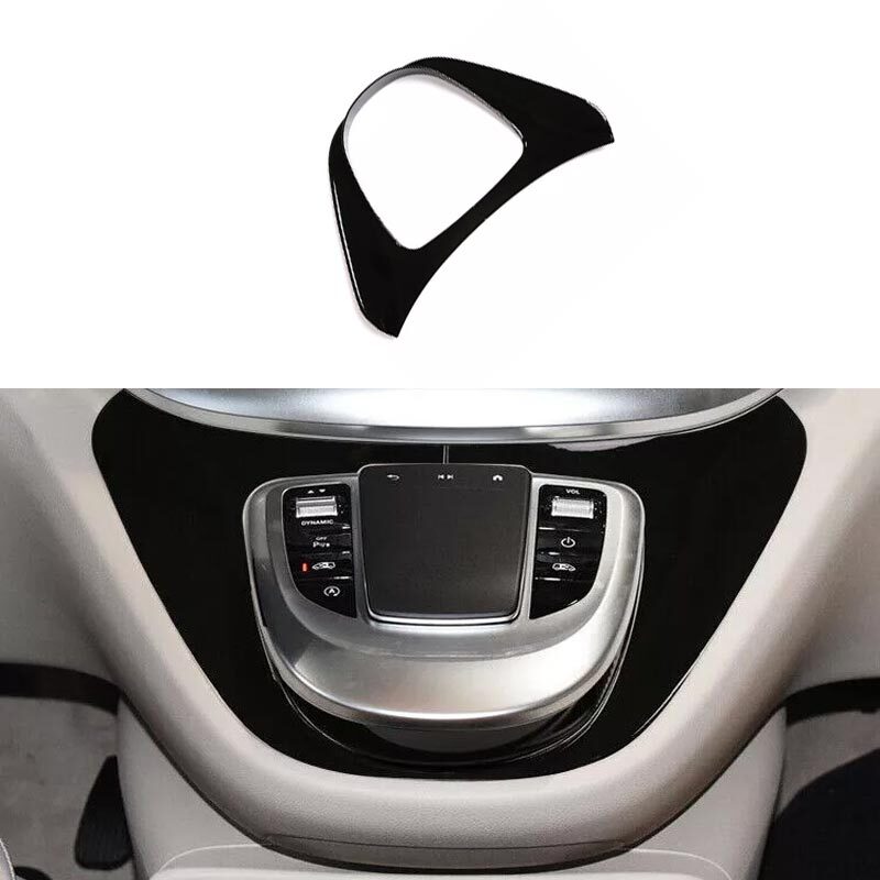 Cover Trim Bright Black 2017-2020 For Benz V-Class Car Middle Console Multimedia