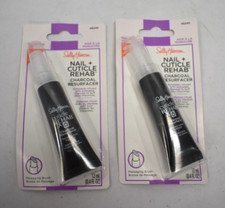 Lot of 2 Sally Hansen Nail Rehab Charcoal Resurfacer Cuticle Rehab Exfoliator
