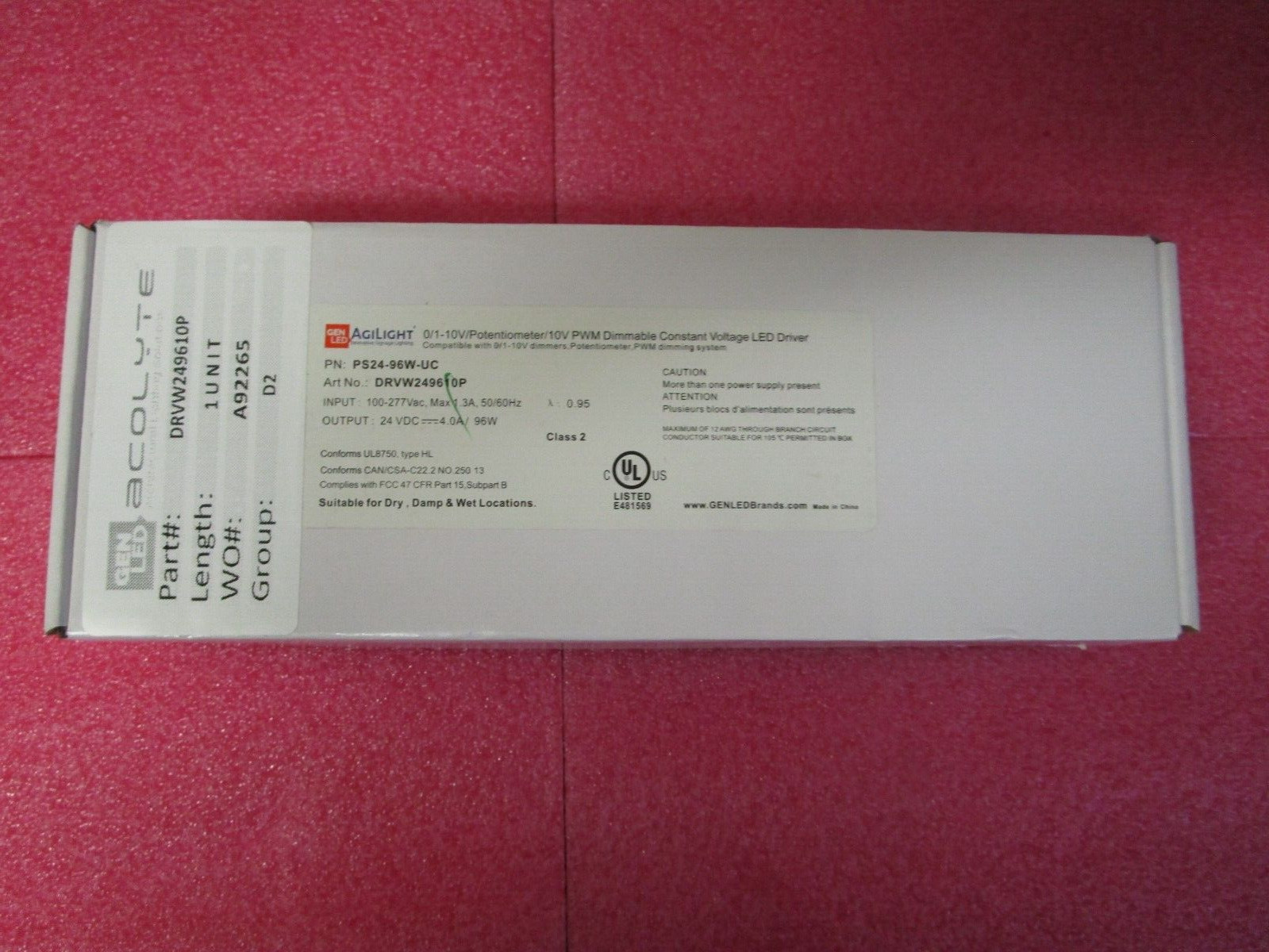 PS24-96W-UC Agilight Dimmable Constant Voltage LED Driver