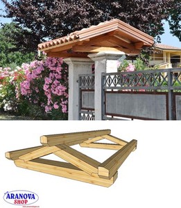 Copertura in legno per cancello o entrata pedonale in legno ... Copertura cancello pedonale