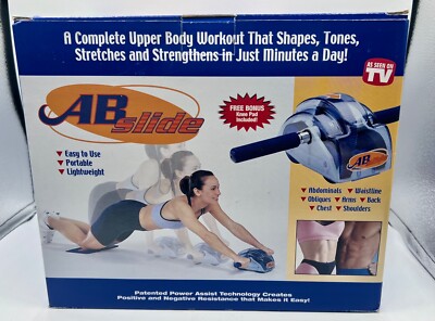 AB Slide Upper Body Workout System Roller Stretch Machine w/ Knee Pad And Gel