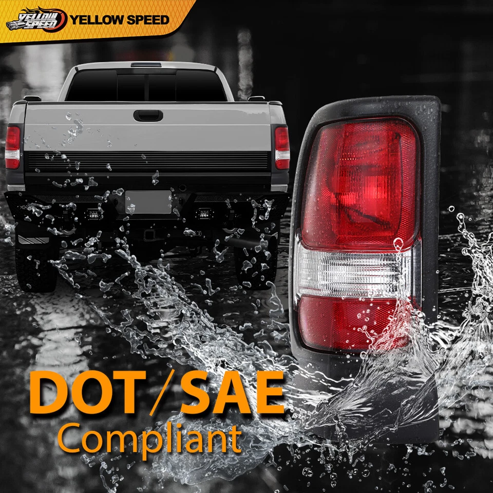 Pair Tail Lights Fit For 1994-2001 02 Dodge Ram 1500 2500 3500 Pickup Rear Lamps - Image 4 of 4