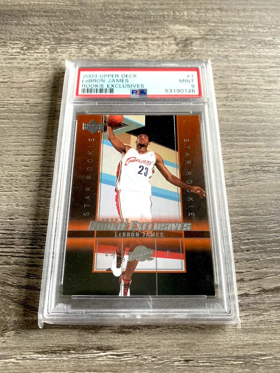 LeBron James Rookie Card 2003 Upper Deck Rookie Exclusives #1 PSA 9 RC MINT
