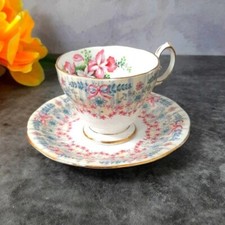Robe de mariée royale vintage Queen Anne Fine Bone China lot de 2 tasses à th...