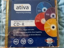 ATIVA CD-R DISCS 12 PACK RECORDABLE CD BRAND NEW SEALED 700 MB