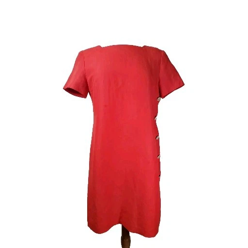 Vestido Evan Picone mezcla lino melocotón talla 10 Foto 2 de 4