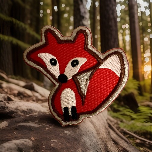 Patch Stick On Iron On Sew On Cartoon Like Red Fox Animal Forest Nature - Picture 4 of 4