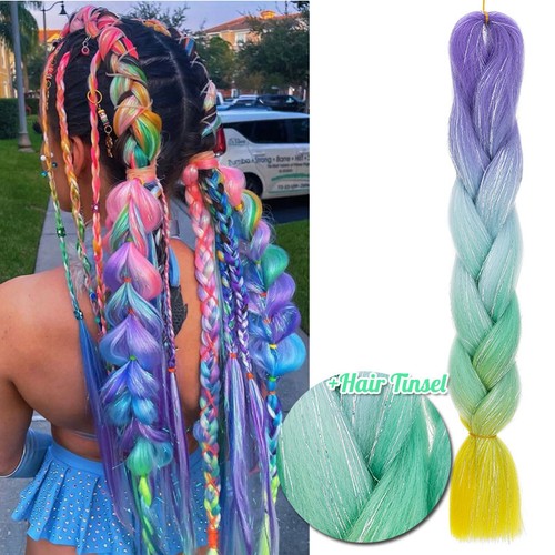 60 Extensiones de Cabello Trenzado Jumbo Color Grande Trenzas Twist Ombre Natural 24" - Imagen 76 de 78