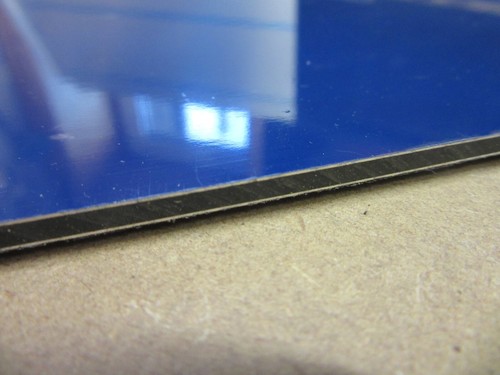 Alu-Verbundplatte 3 mm DIN A3 420 x 297 mm Deckschicht 0,3 mm in Blau und Silber - Bild 5 von 5