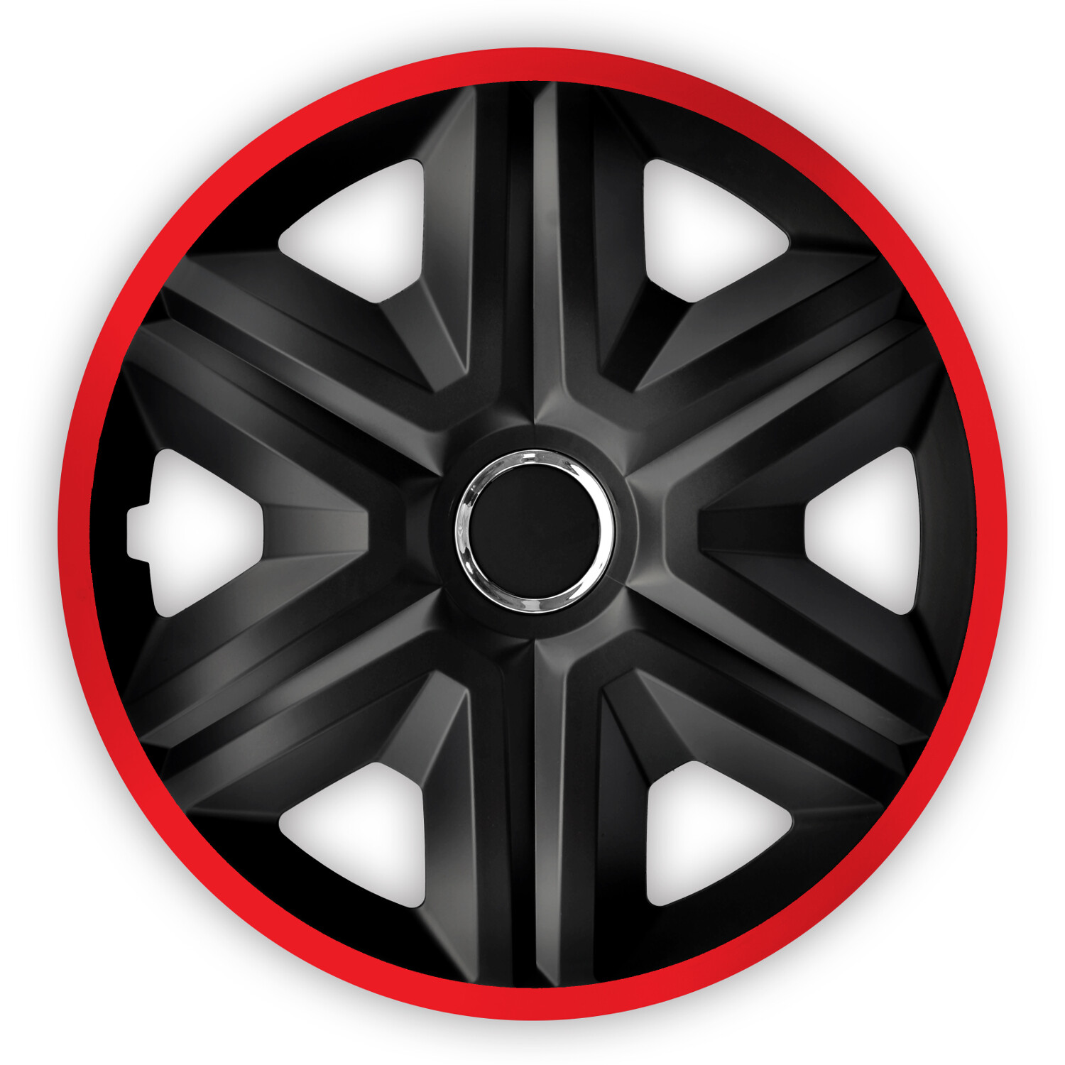 Enjoliveurs 14 pouces noir-rouge FAST LUX pour le look sport en ville