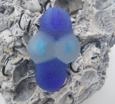 Sea Glass, Small Cobalt and light Blue Piece