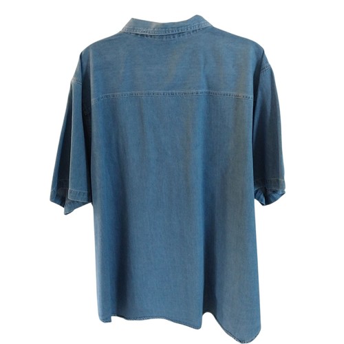 Camicia Just My Taglia 26W/28 W Denim Manica Corta Ricamo Gatto Fiori Bottoni - Foto 2 di 10