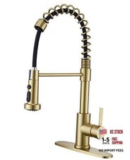 Gold Kitchen Faucet with Pull Down Sprayer, Single Handle Brushed Gold Standard