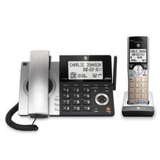 AT T CL84107 DECT 6.0 Corded Cordless Phone With Smart Call Blocker 1 HandsetHD