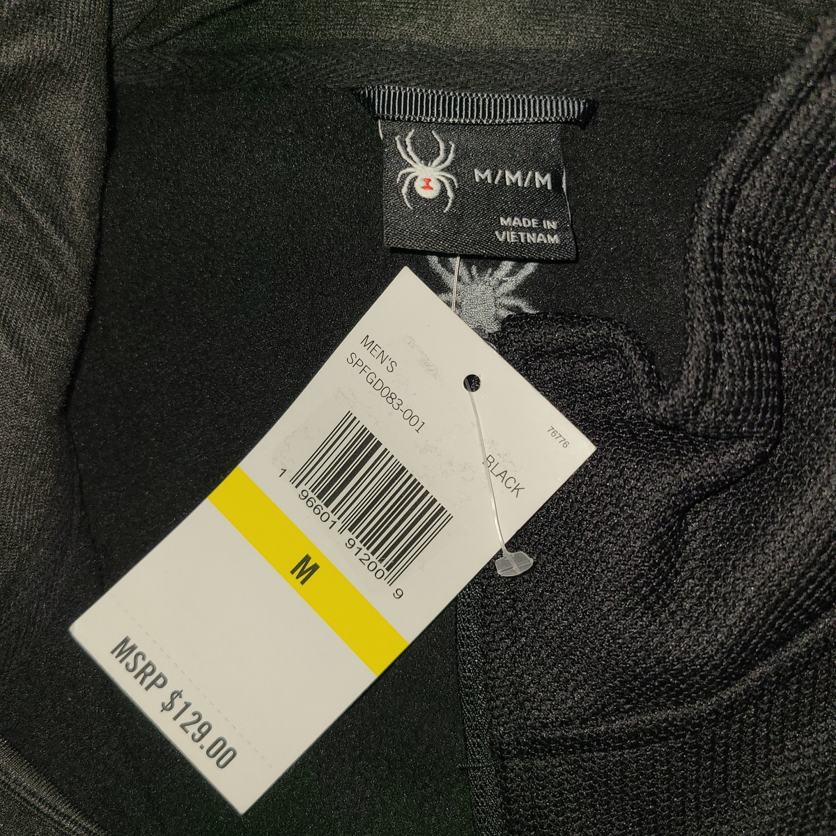 B188) NWT SPYDER medium men's 1/4 zip pullover light jacket
