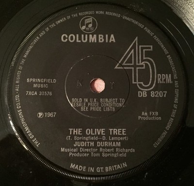 Judith Durham - Olive Tree - Used Vinyl Record 7 - G12170z