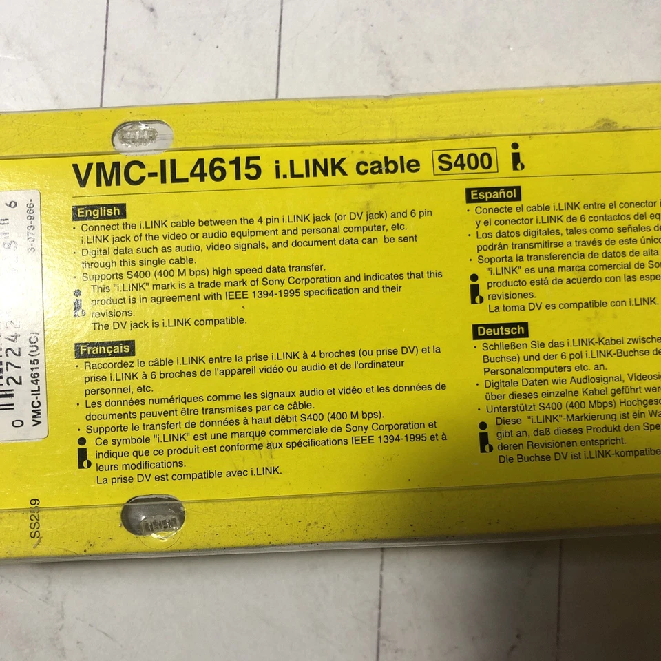 Sony VMC Cable VMCIL4415 1.5m For Handycam NIP Sealed Official OEM - Image 3 of 3