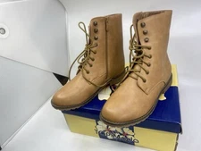 Tops Moda Women’s Lace-Up Boots, Taupe, Size 6.5