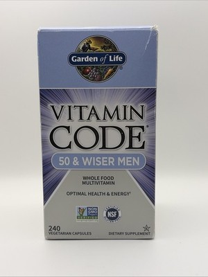 Garden of Life Vitamin Code 50 & Wiser Men - 240 Veg Caps - EXP 09/2026