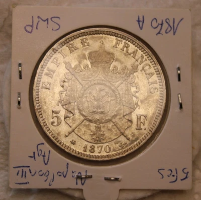 5 Francs NAPOLEON III 1870 A PARIS SUP++ - Photo 1/4