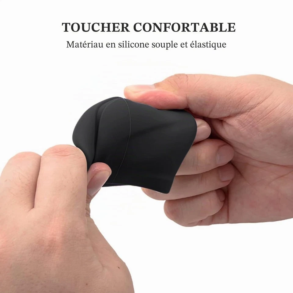 Housse pommeau levier de vitesse 5 vitesses Silicone TPU Noir universelle - Photo 3/4