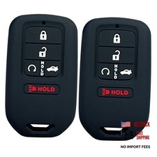 2Pcs Silicone Full Protective Key Fob Remote Cover Case Skin Jacket 2Pcs Black