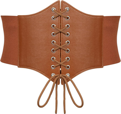 Schwarz Korsett Gürtel für Frauen - Vintage Lace-up Elastische Taille, Tied Wasp