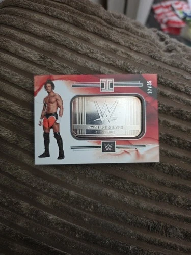 WES LEE 2023 PANINI IMPECCABLE WWE Logo .999 SILVER 1 Oz Bar SP /35 BAR-BCB