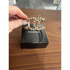 Authentic Chanel CC Gold Studded Cuff Bracele...