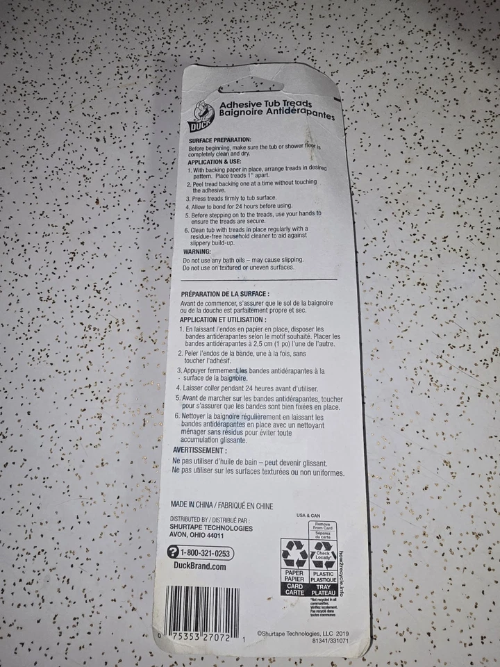 X2-Adhesivo para Bañera de Pato PANDILLAS PARA TINA 18 Tiras Resistente al Moho Antideslizante (36 en total) Foto 2 de 2