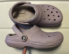 Crocs Clogs Women  s 8 Men  s 6 Dual Comfort Faux Fur Shoes Light Purple 203591