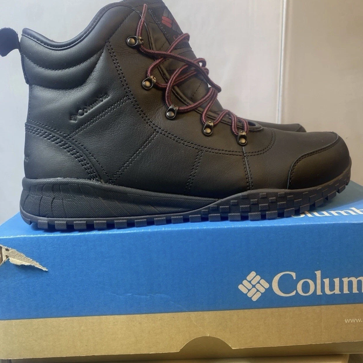 Columbia Fairbanks Rover II Mid Calf Snow Boots Mens US 14 Black Waterproof NEW!