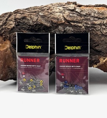 Delphin RUNNER Feeder Beads Snap Karabiner S M 10 Stück Posenwirbel Laufwirbel