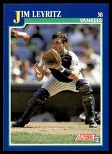 1991 Score Jim Leyritz New York Yankees #65