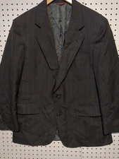 Hart Schaffner Marx Suit Jacket Blazer 44R Silverwoods Pinstripe READ DESC