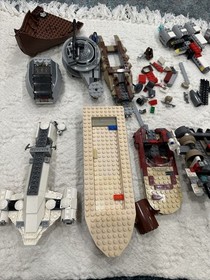 Huge LEGO Star Wars Parts Lot &ndash;Jabba&rsquo;s Sail Barge, Landspeeder, Hovertank + More