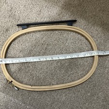 Vintage Large Oval Wooden Needlepoint Hoop Quilting Embroidery 15  X 10  