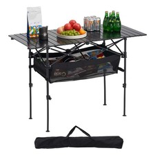 VEVOR Folding Camping Table Portable Roll Up Side Tables Lightweight Aluminum Be