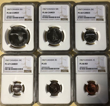 Canada 1967 Set Silver  NGC PL66 Perfect
