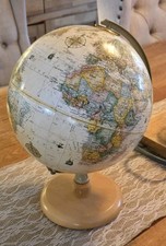 REPLOGLE GLOBE ~ World Classic Series ~ Made In USA ~ Wood Base ~ 9 in Diameter 