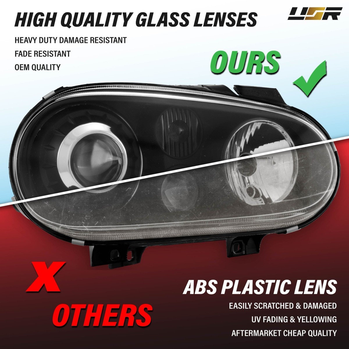 1999-2004 VW Golf GTi Mk.IV Headlight + Projector Fog Assembly Set