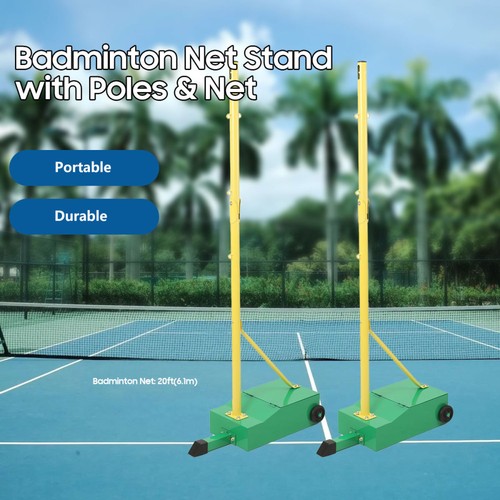 Rete da Badminton da Interno Esterno Supporti Rete da Badminton Portatile Telaio Palo con Aste - Foto 3 di 14