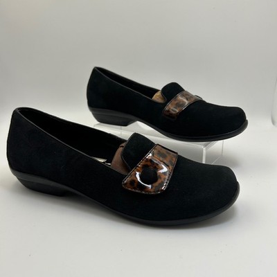 Dansko Clogs Olena Suede Black Tortoise Casual Slip On Shoes Women 9.5 40 insole