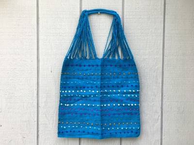 Handmade Hand Woven Cotton Mexican Tote Bag - Bolsa Telar Rayas