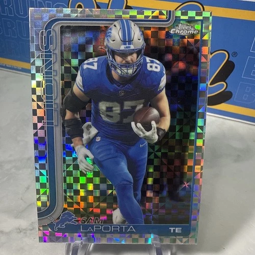 2025 Topps Chrome Sam LaPorta XFRACTOR #100 Detroit Lions!