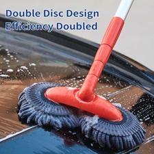 Long Chenille Microfiber Wash Mop With Extension Pole Rotatable Dual Head MAVA
