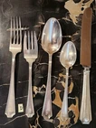 Fairfax Durgin-Gorham Sterling Silver Place Size Spoon Fork monogram 5 Pc 159 g