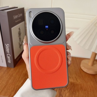 For ViVO X300 Pro, Fashion Hybrid Armor Leather Wireless Charging Cover Case